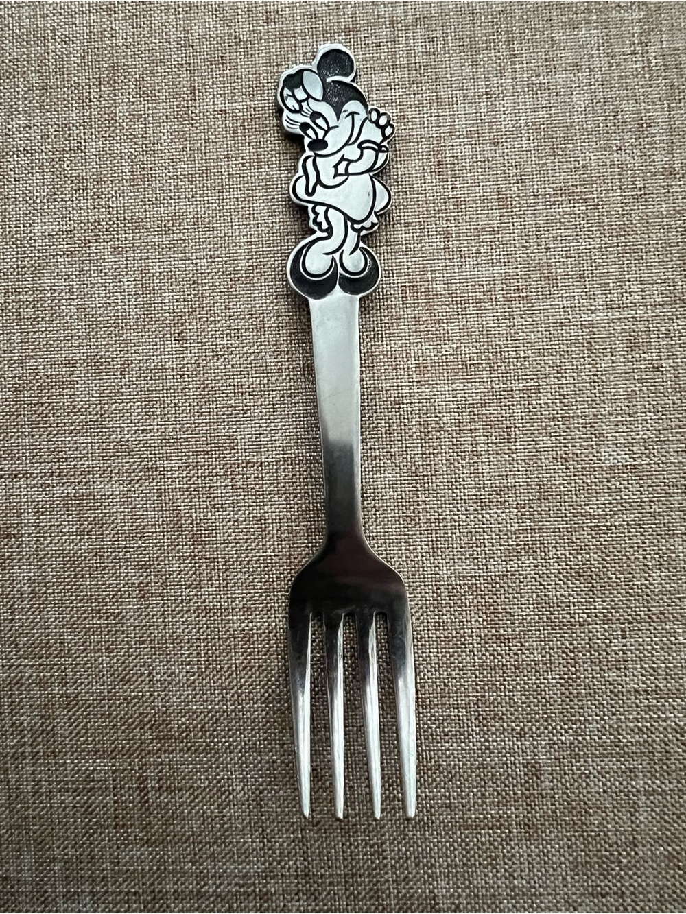 Walt Disney Minnie Mouse Kids Fork - Black & Silver Accents Japa